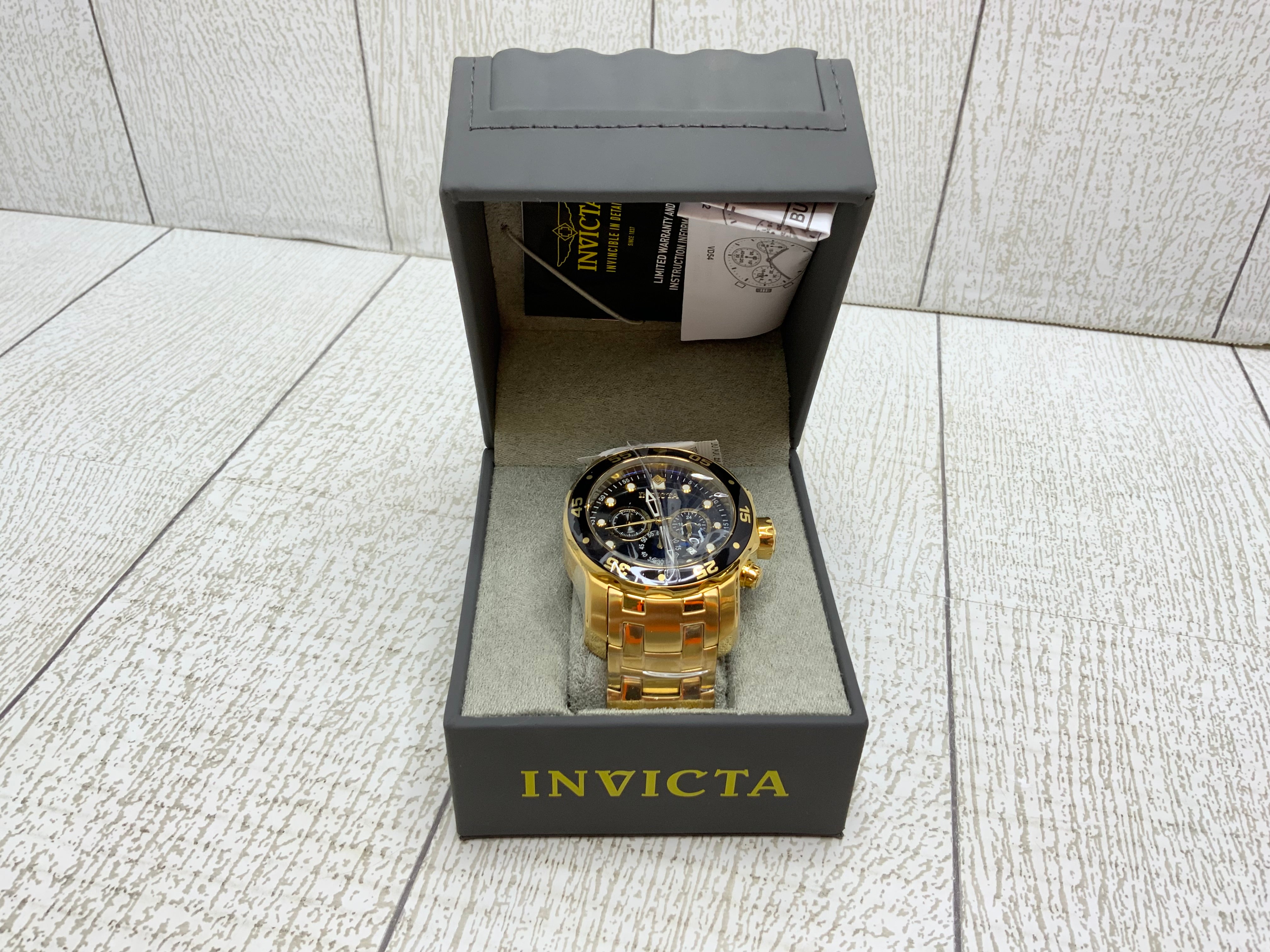 Invicta Men's Pro Diver Collection Chronograph 18k Gold-Plated Watch (8089965002990)